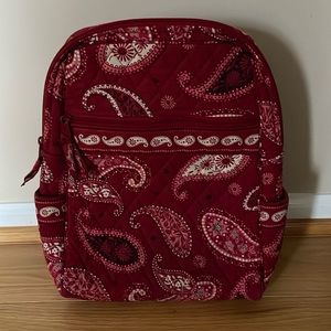 Vera Bradley Mesa Red Paisley Print Backpack